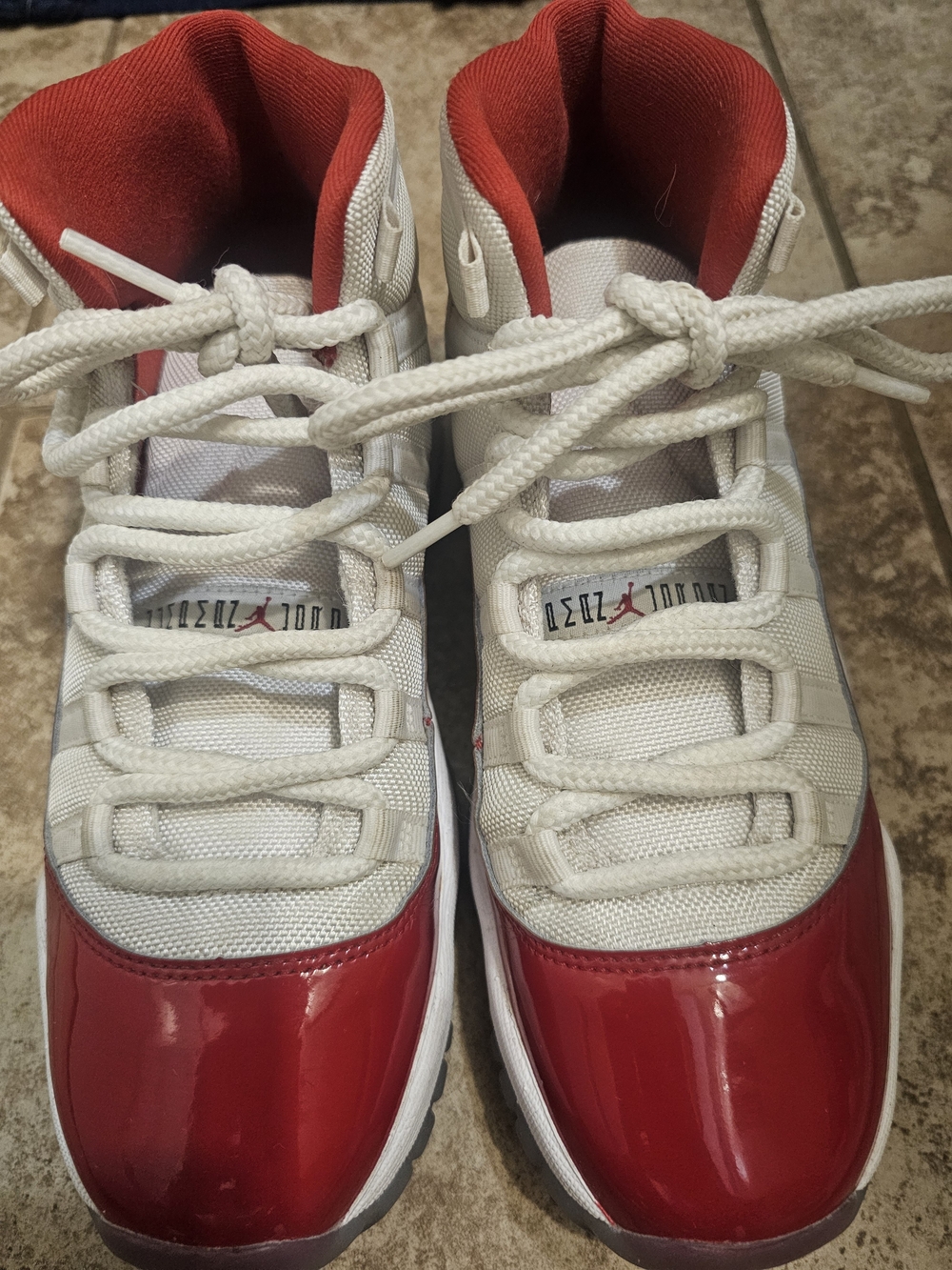 Air Jordan Youth White & Red Retro Basketball Shoes